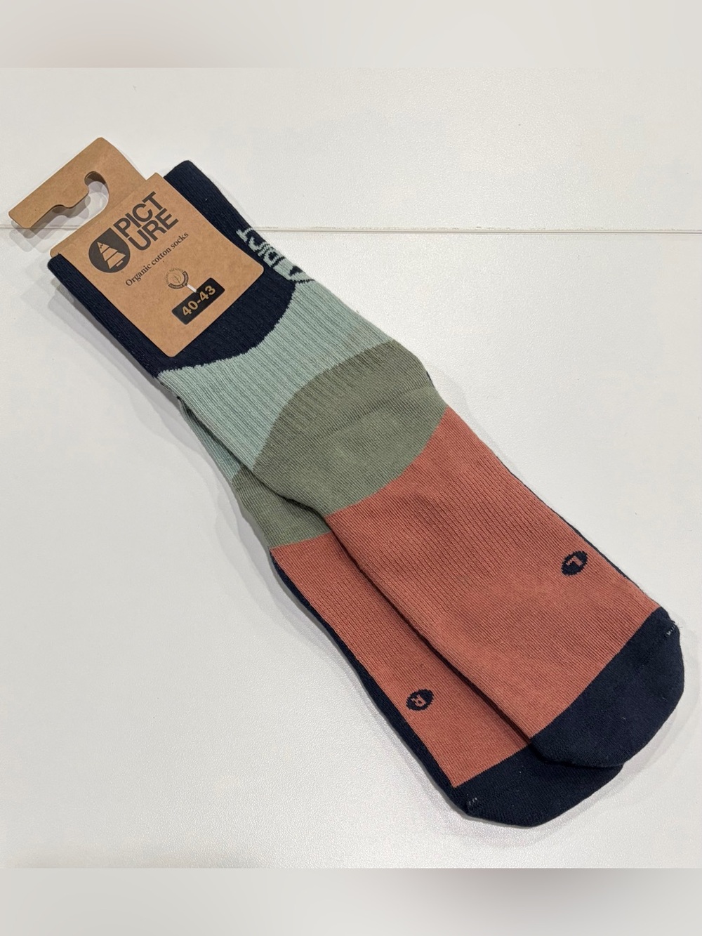 Picture Men's Medium Barmys Casual Sock Apricot Grey NWT Organic Cotton Blend